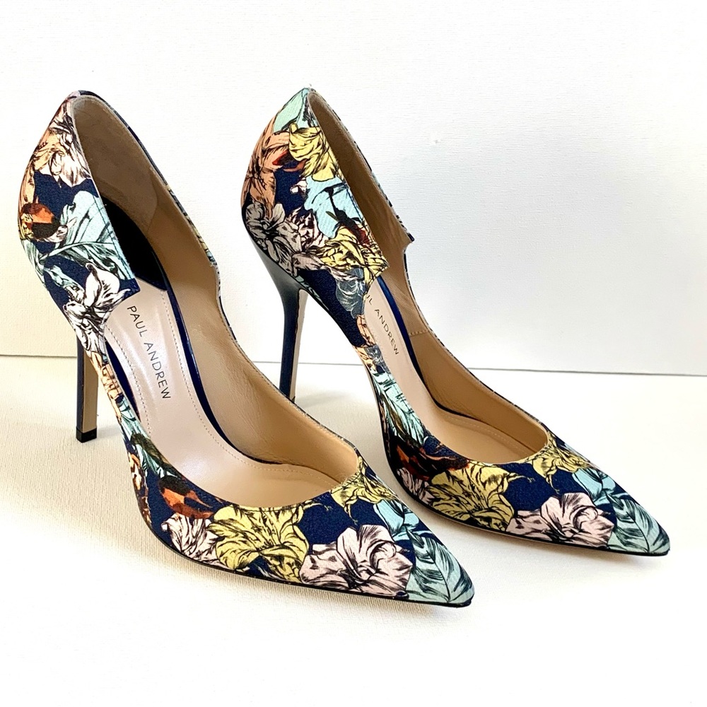 COPY - Paul Andrew Manhattan Floral Satin Heels Unique